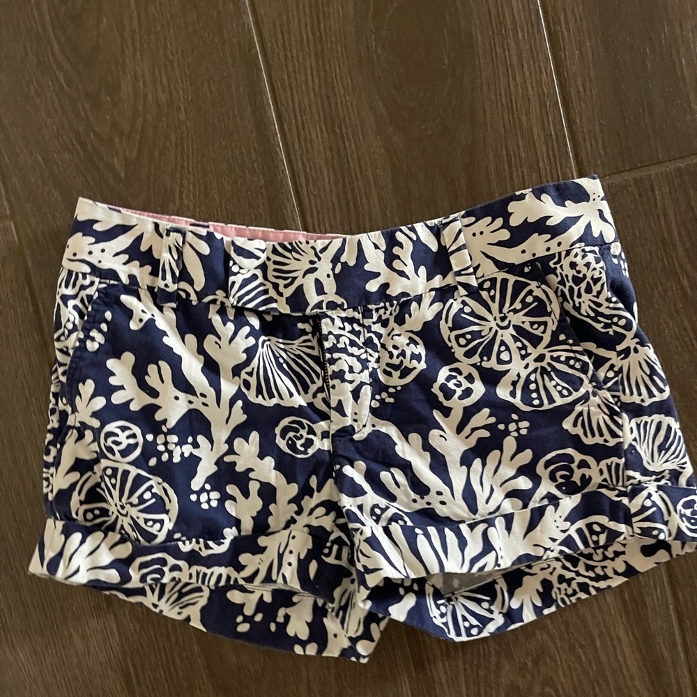 Lilly Pulitzer Navy Floral Bermuda Shorts